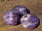 Polished Lepidolite with Pink Rubellite Palm Stones x 12 From Ambatondrazaka, Madagascar - Toprock Gemstones and Minerals 