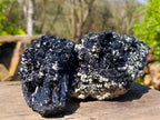Natural Schorl Black Tourmaline Specimens x 2 From Namibia - Toprock Gemstones and Minerals 