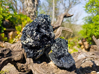 Natural Schorl Black Tourmaline Specimens x 2 From Namibia
