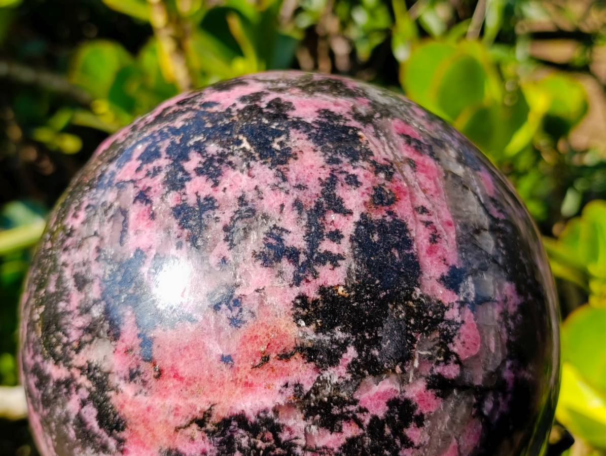 Polished Rhodonite Sphere x 1 From Madagascar - Toprock Gemstones and Minerals 