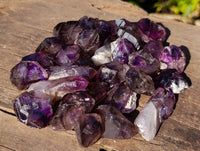 Natural Window Amethyst Crystals x 35 From Chiredzi, Zimbabwe