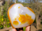 Polished Agate Hearts x 3 From Madagascar - Toprock Gemstones and Minerals 