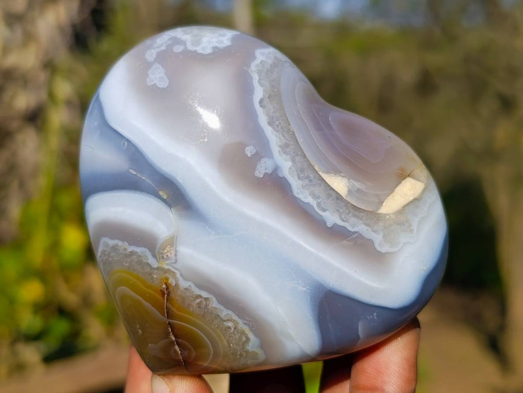 Polished Agate Hearts x 3 From Madagascar - Toprock Gemstones and Minerals 