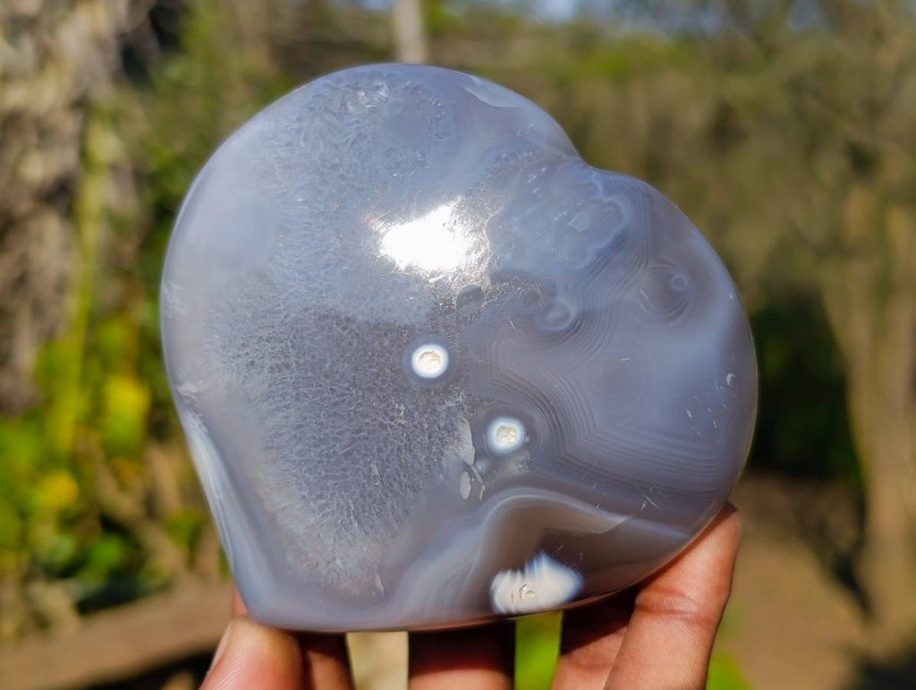 Polished Agate Hearts x 3 From Madagascar - Toprock Gemstones and Minerals 