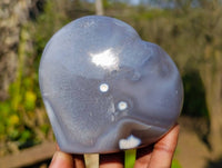 Polished Agate Hearts x 3 From Madagascar