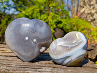 Polished Agate Hearts x 3 From Madagascar
