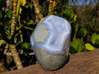Polished Blue Lace Agate Standing Free Form x 1 From Malawi - Toprock Gemstones and Minerals 