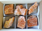 Natural Sunset Orange Calcite Specimens x 6 From Spitzkop, Namibia - Toprock Gemstones and Minerals 