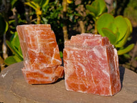 Natural Sunset Orange Calcite Specimens x 6 From Spitzkop, Namibia