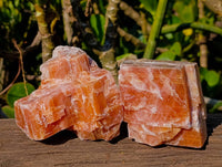 Natural Sunset Orange Calcite Specimens x 6 From Spitzkop, Namibia