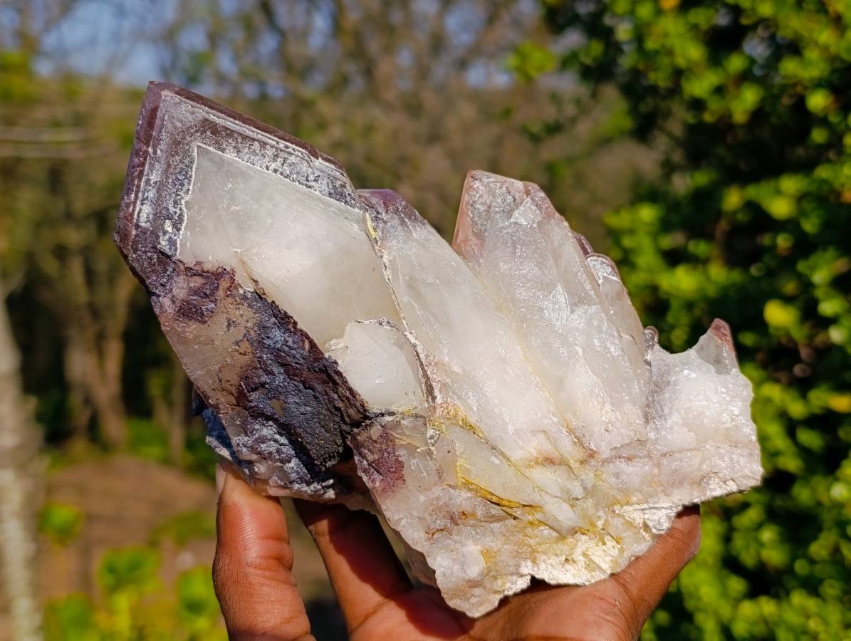 Natural Hematoid Quartz Clusters x 2 From Zimbabwe - Toprock Gemstones and Minerals 