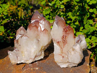 Natural Hematoid Quartz Clusters x 2 From Zimbabwe