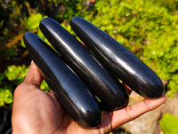 Polished Black Basalt Massage Wands x 6 From Antsirabe, Madagascar