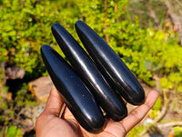 Polished Black Basalt Massage Wands x 6 From Antsirabe, Madagascar