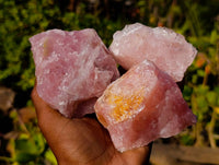 Natural Pink Rose Quartz Cobbed Specimens x 13 From North Cape, South Africa