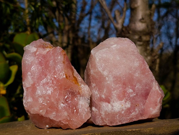 Natural Pink Rose Quartz Cobbed Specimens x 13 From North Cape, South Africa