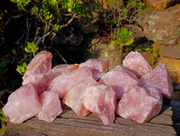 Natural Pink Rose Quartz Cobbed Specimens x 13 From North Cape, South Africa