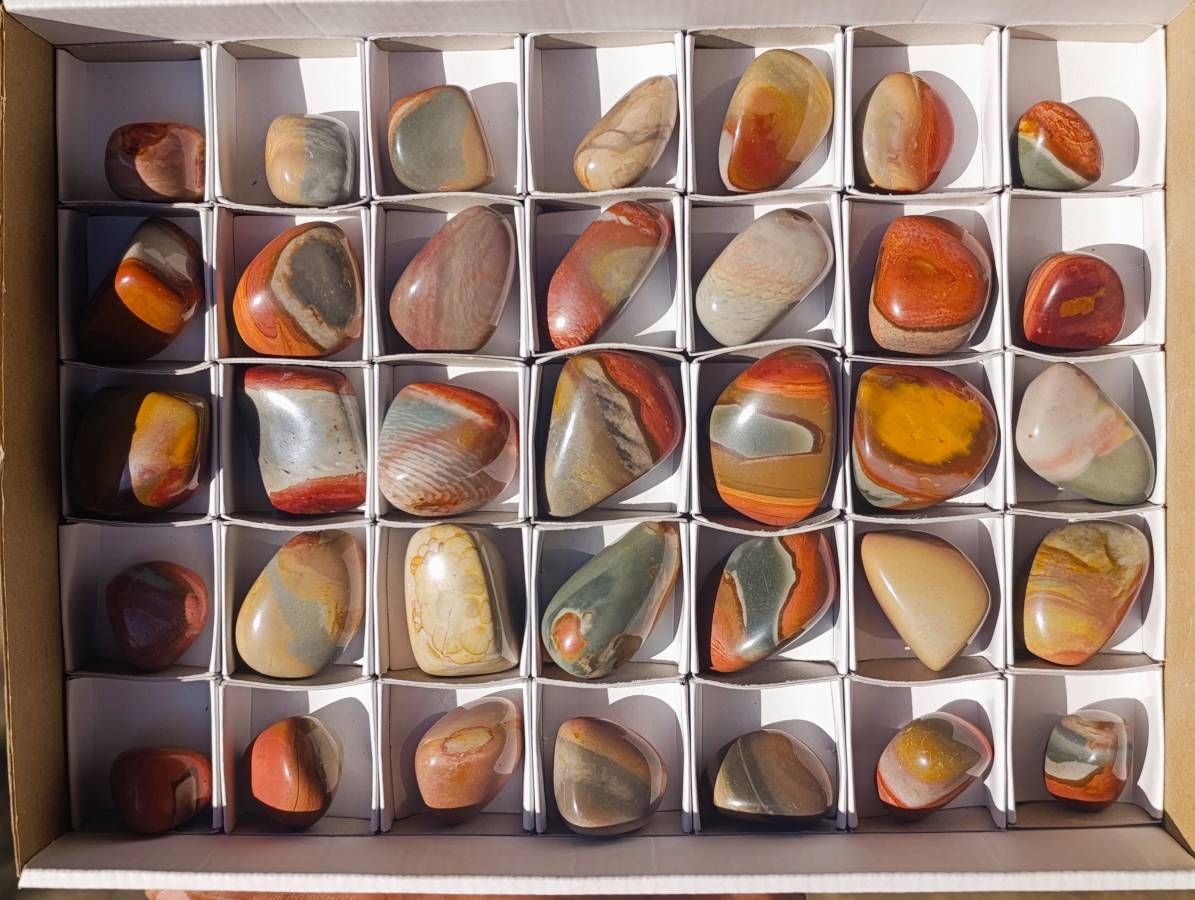 Polished Polychrome Jasper Free Forms x 35 From Madagascar - Toprock Gemstones and Minerals 