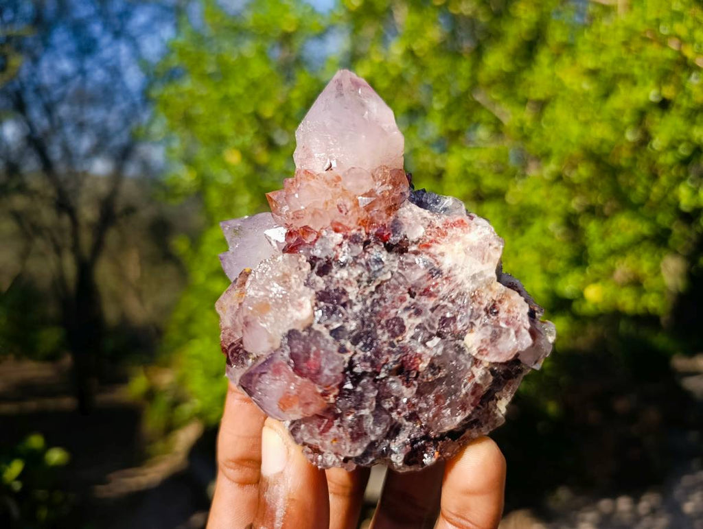 Natural Amethyst Spirit Quartz Clusters x 6 From South Africa - Toprock Gemstones and Minerals 