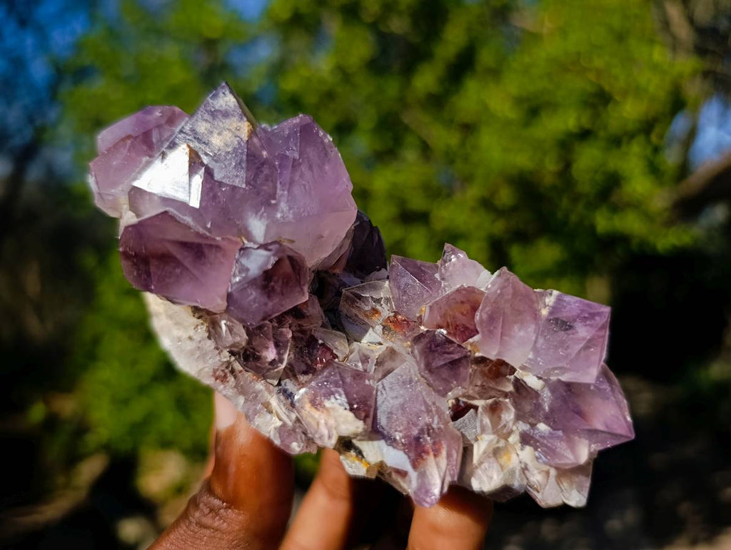 Natural Amethyst Spirit Quartz Clusters x 6 From South Africa - Toprock Gemstones and Minerals 