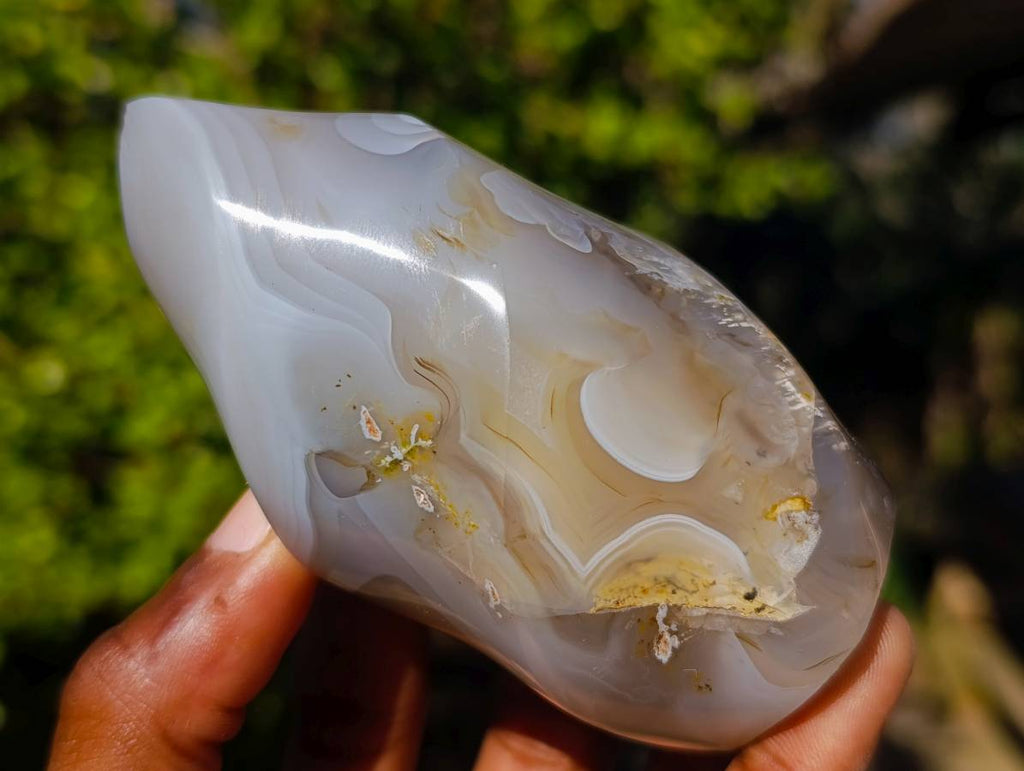 Polished Banded Agate Flames x 6 From Madagascar - Toprock Gemstones and Minerals 