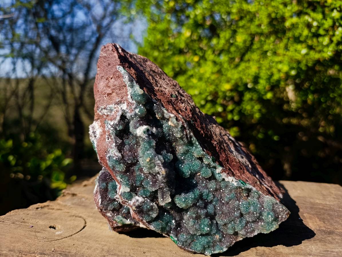 Natural Ball Malachite On Dolomite Matrix Specimen x 1 From Kambove, Congo - Toprock Gemstones and Minerals 