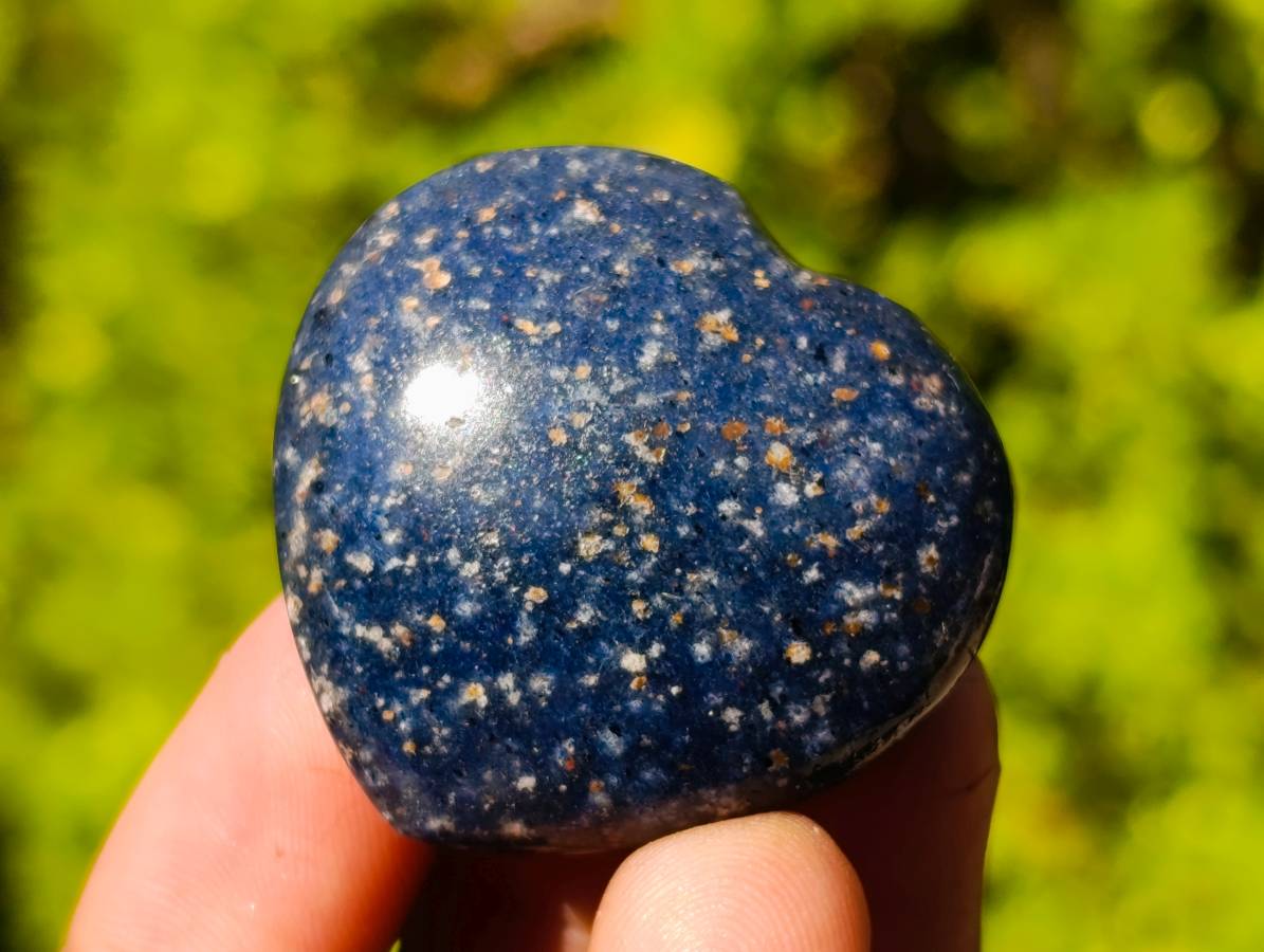 Polished Lazulite Hearts x 35 From Madagascar - Toprock Gemstones and Minerals 