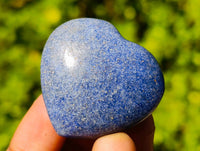 Polished Lazulite Hearts x 35 From Madagascar