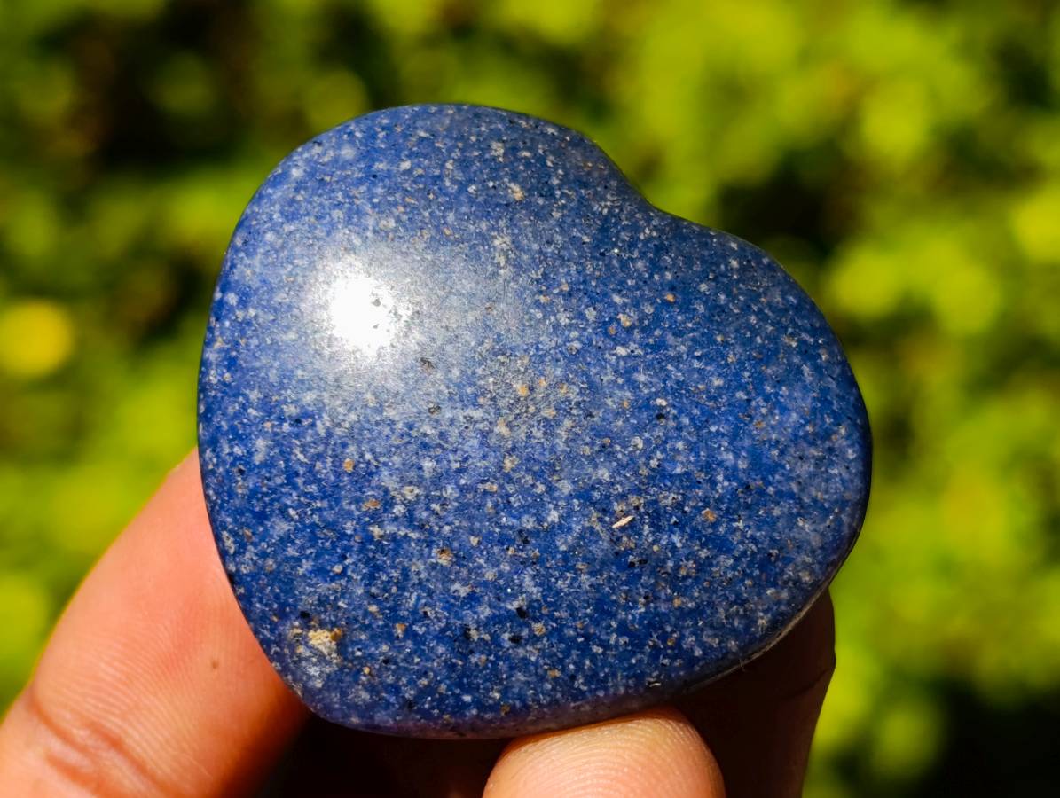 Polished Lazulite Hearts x 35 From Madagascar - Toprock Gemstones and Minerals 