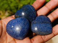 Polished Lazulite Hearts x 35 From Madagascar