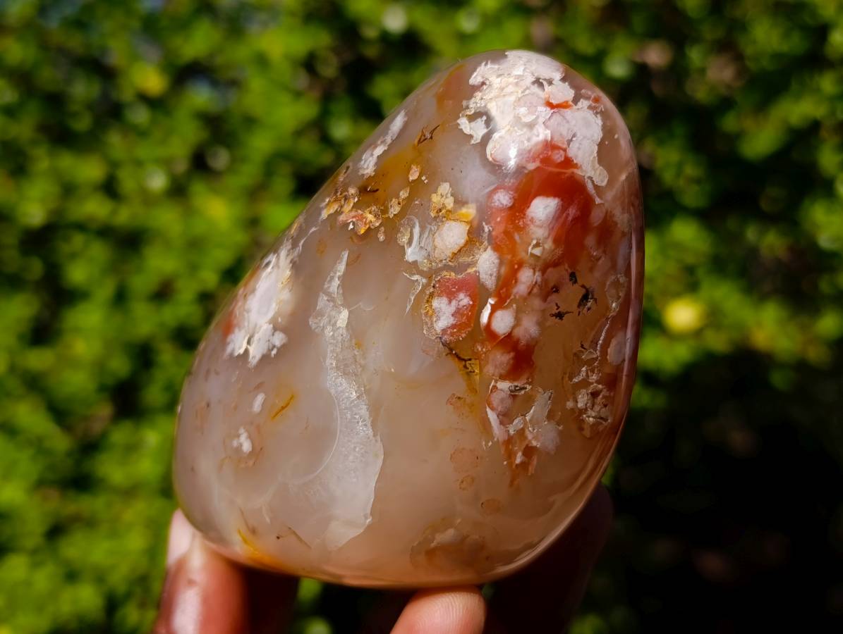 Polished Flower Agate Standing Free Forms x 3 From Antsahalova, Madagascar - Toprock Gemstones and Minerals 