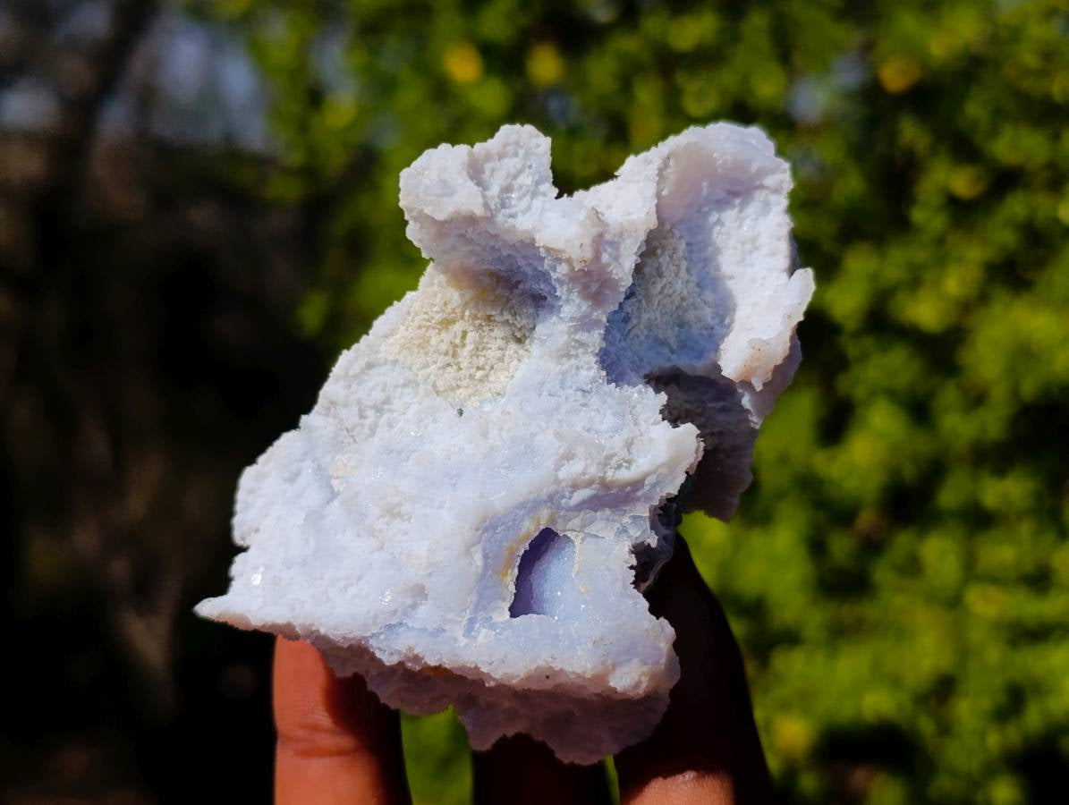 Natural Etched Blue Chalcedony Specimens x 6 From Nsanje, Malawi - Toprock Gemstones and Minerals 