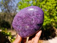 Polished Lepidolite Standing Free Forms x 2 From Ambatondrazaka, Madagascar