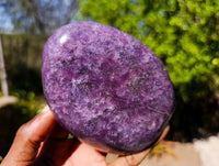 Polished Lepidolite Standing Free Forms x 2 From Ambatondrazaka, Madagascar