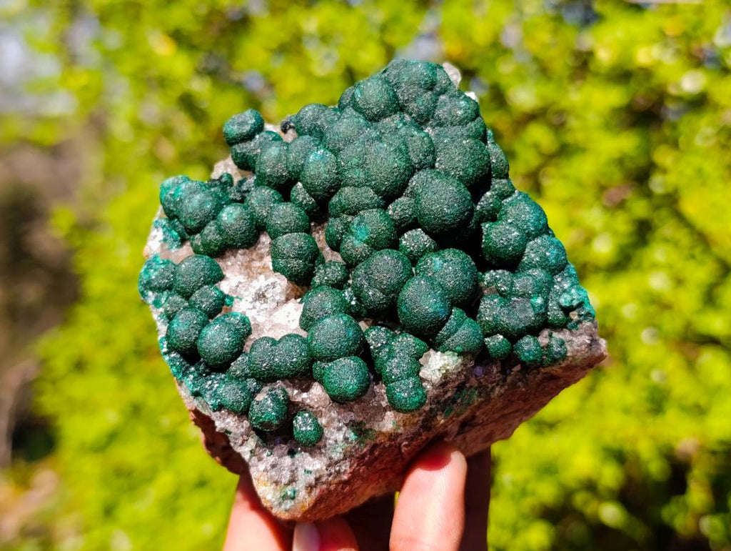 Natural Ball Malachite On Dolomite Matrix Specimens x 2 From Kambove, Congo - Toprock Gemstones and Minerals 