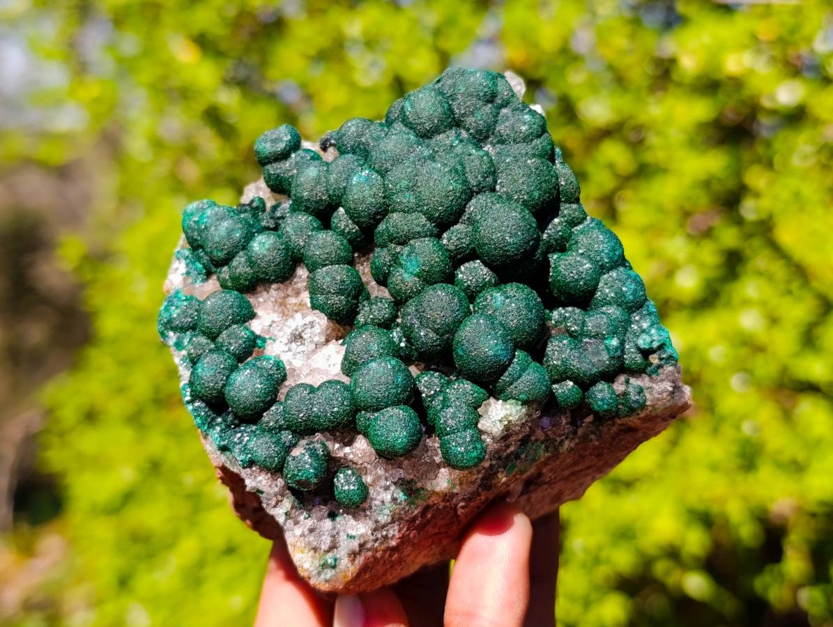 Natural Ball Malachite On Dolomite Matrix Specimens x 2 From Kambove, Congo - Toprock Gemstones and Minerals 