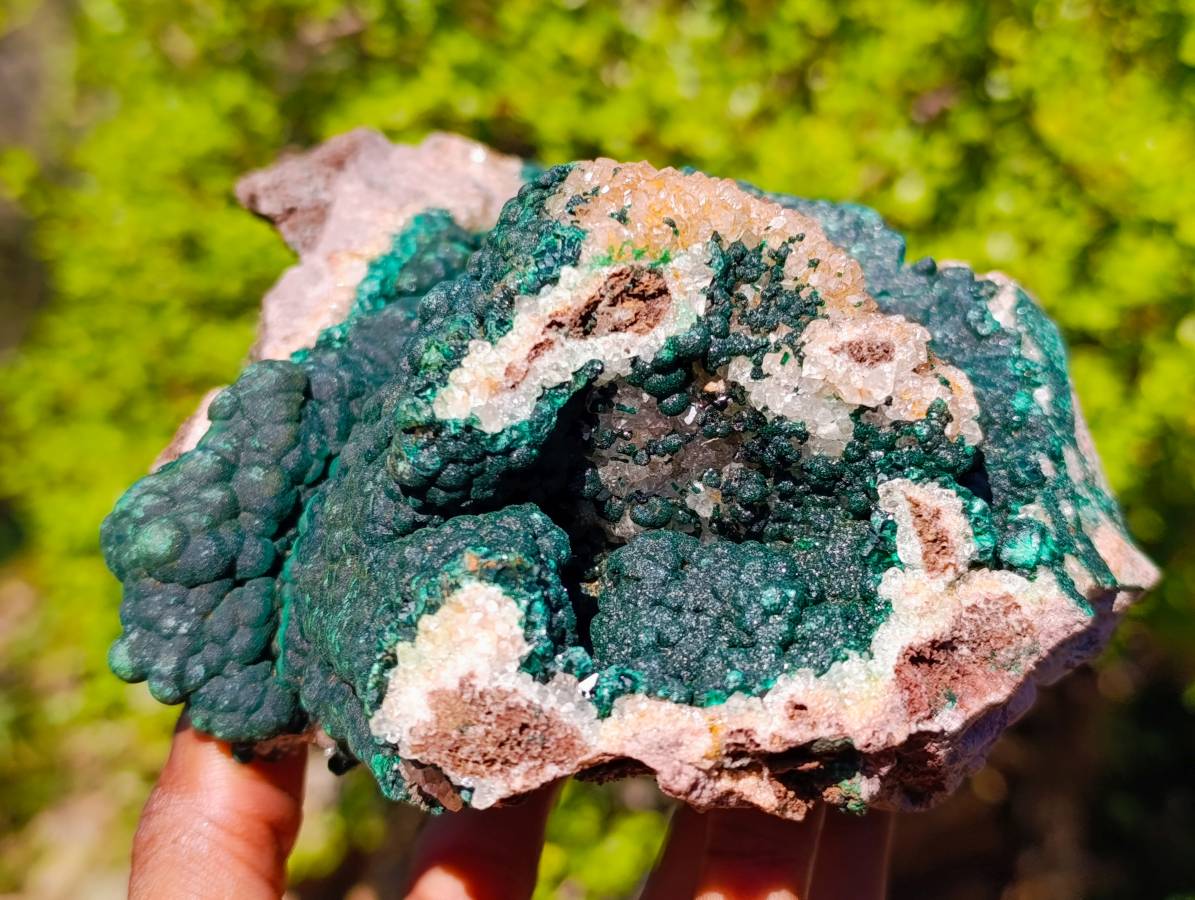 Natural Ball Malachite On Dolomite Matrix Specimens x 2 From Kambove, Congo - Toprock Gemstones and Minerals 