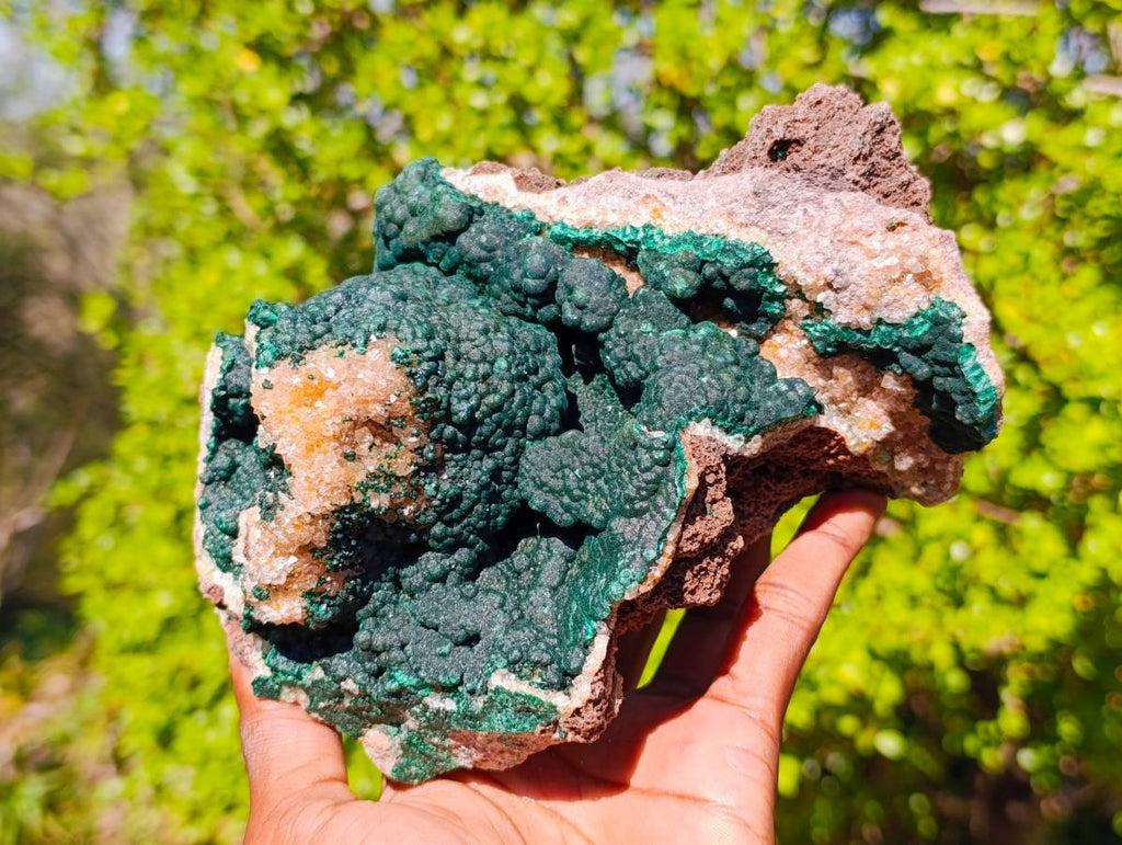 Natural Ball Malachite On Dolomite Matrix Specimens x 2 From Kambove, Congo - Toprock Gemstones and Minerals 