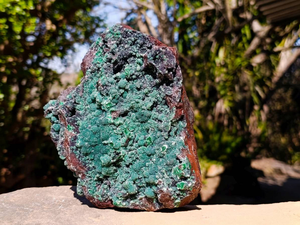 Natural Ball Malachite On Dolomite Matrix Specimen x 1 From Kambove, Congo - Toprock Gemstones and Minerals 