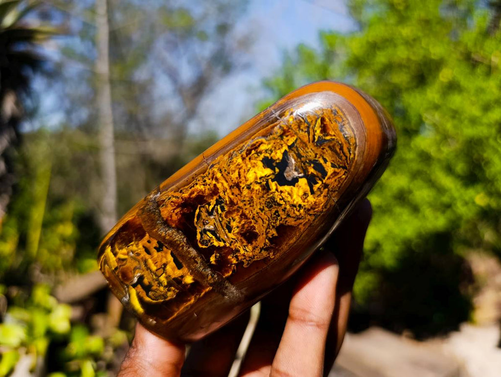 Polished Banded Tiger Iron Standing Free Forms x 3 From South Africa - Toprock Gemstones and Minerals 