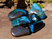 Polished Shattuckite Free Forms x 6 From Kaokoveld, Namibia
