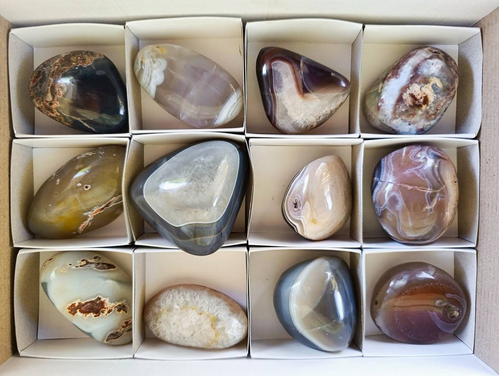 Polished Sashe River Agate Free Forms x 12 From Zimbabwe - Toprock Gemstones and Minerals 