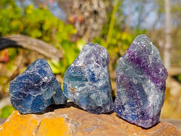 Natural Watermelon Fluorite Cobbed Specimens x 35 From Namibia