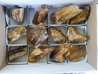 Natural Honey Aragonite Specimens x 12 From Namibia