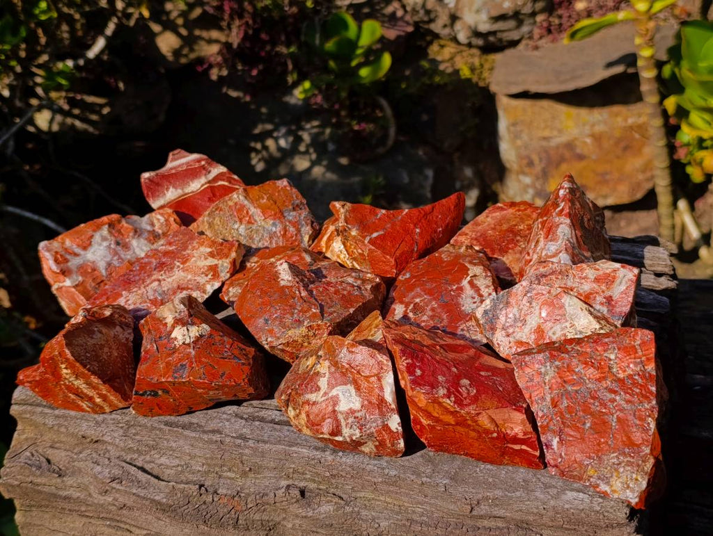 Natural Brecciated Red Jasper Cobbed Specimens x 24 from South Africa - Toprock Gemstones and Minerals 