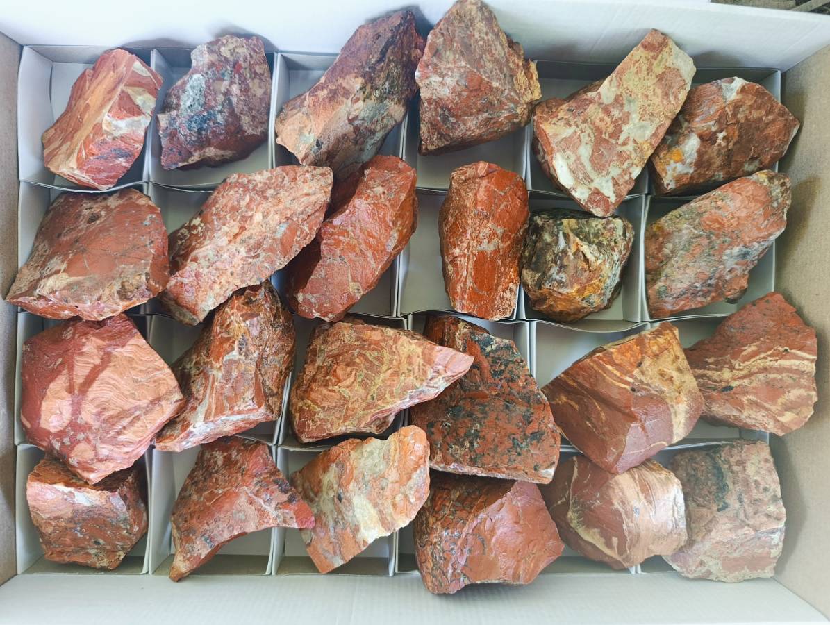 Natural Brecciated Red Jasper Cobbed Specimens x 24 from South Africa - Toprock Gemstones and Minerals 