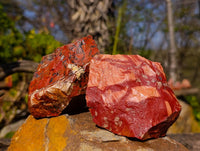 Natural Brecciated Red Jasper Cobbed Specimens x 24 from South Africa