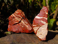Natural Brecciated Red Jasper Cobbed Specimens x 24 from South Africa