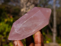 Polished Rose Quartz Double Terminated Points x 6 From Madagascar