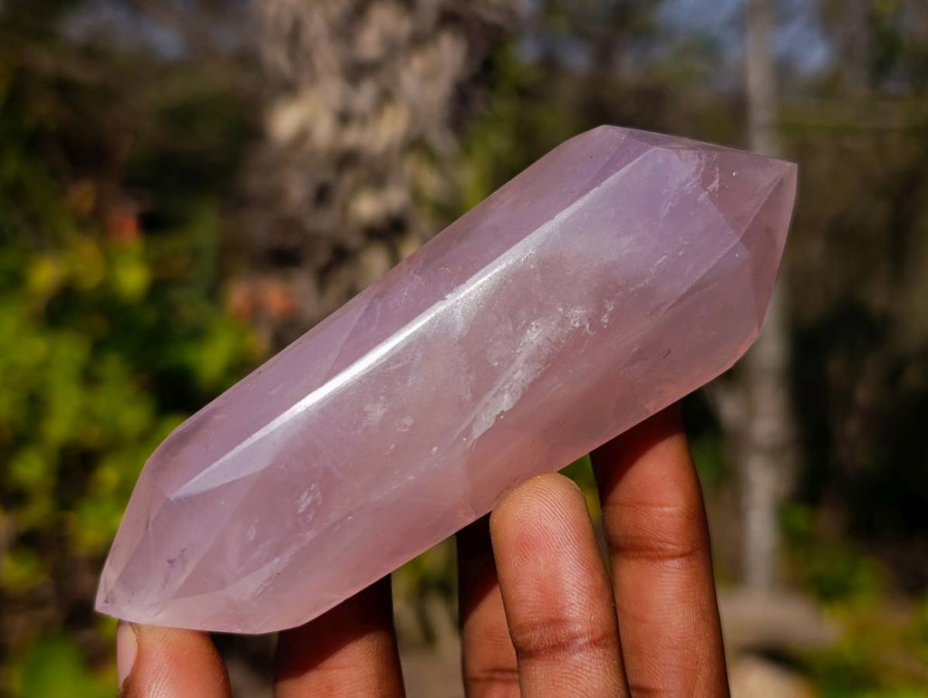 Polished Rose Quartz Double Terminated Points x 6 From Madagascar - Toprock Gemstones and Minerals 